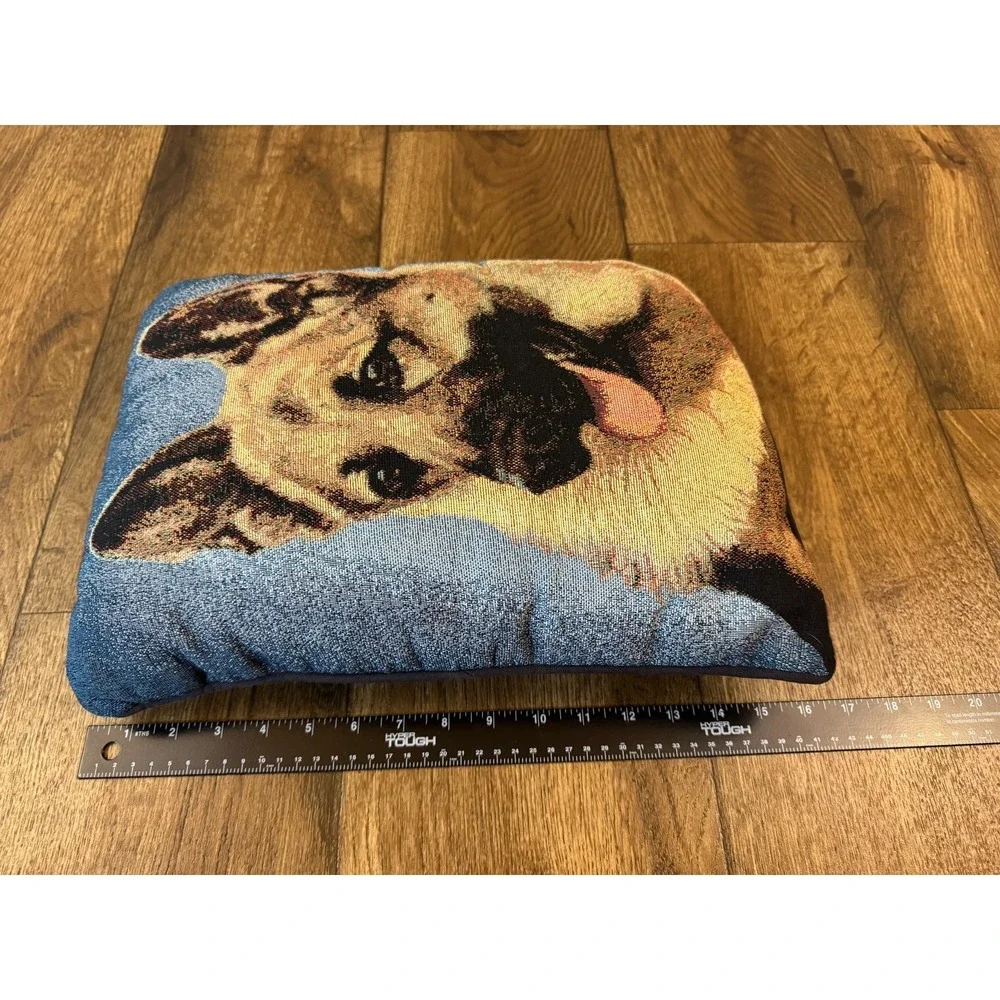 Vtg‎ Linda Picken German Shepherd Dog Tapestry Pillow 16x12 Signed Pet Art Decor